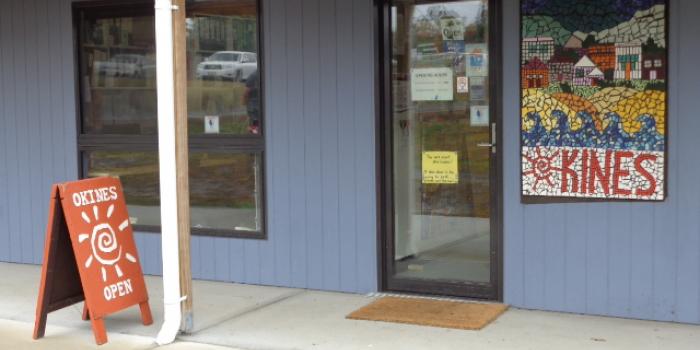 Image of the front door at Okines Community House