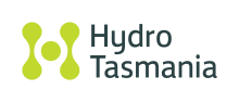 Hydro Tasmania Green Logo on white background